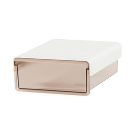 IOO6Z8SY Invisible Drawer Storage Box Under Desk Organiser for Office and Home, Space Saving Storage Space for Stationery and Accessories, Transparent Brown