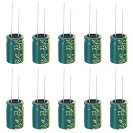 PATIKIL 400V 33uF Electrolytic Capacitors, 10Pcs 13x20mm Aluminum High Frequency Electrolytic Capacitors for TV, LCD Monitor, Refrigerator, Circuit Boards, Green