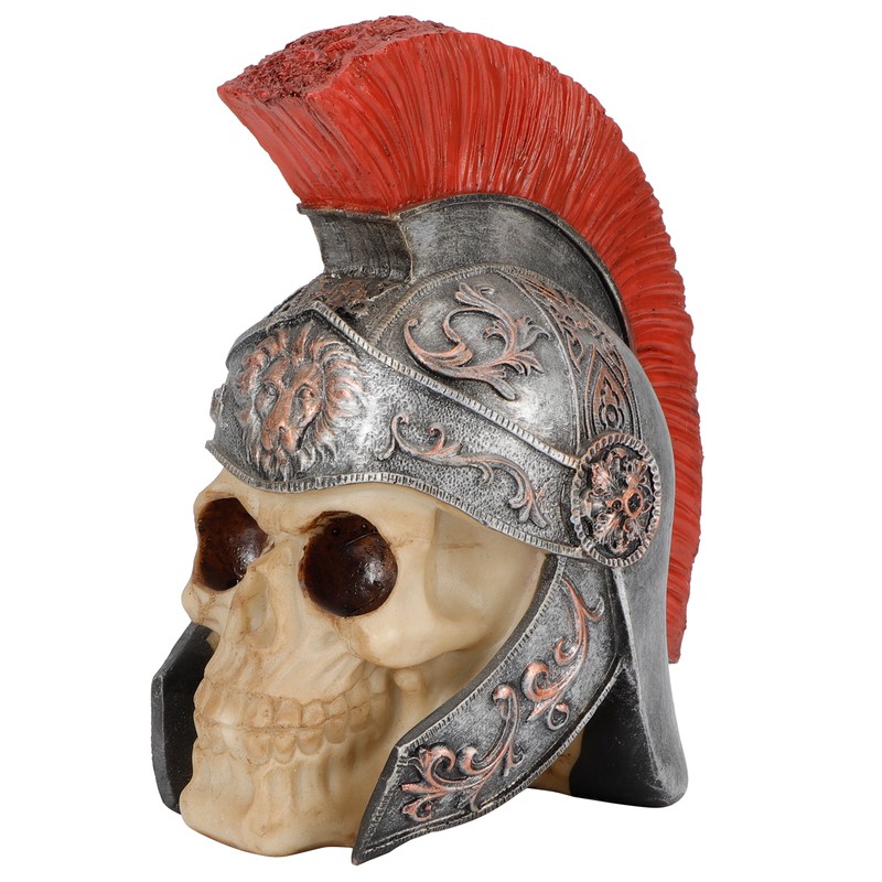 Resin Soldier Skull Modeling Statue Skeleton Sculpture Home Desktop Decoration