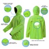 ZOEGO Waterproof Suits for Men Lightweight Rain Gear Jacket Portable(Fluorescence,XXL)