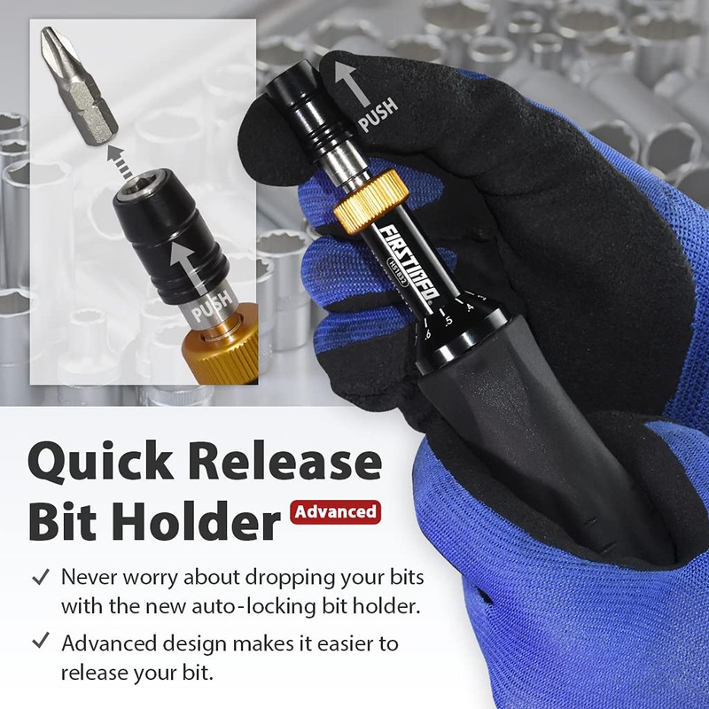 FIRSTINFO H51832 Precision Certified Limited/Limiting Torque Screwdriver with 1/4 Inch