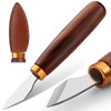 CBHGFEA Leather Skiving Knife, Leather Knife with Smooth Wooden Handle,