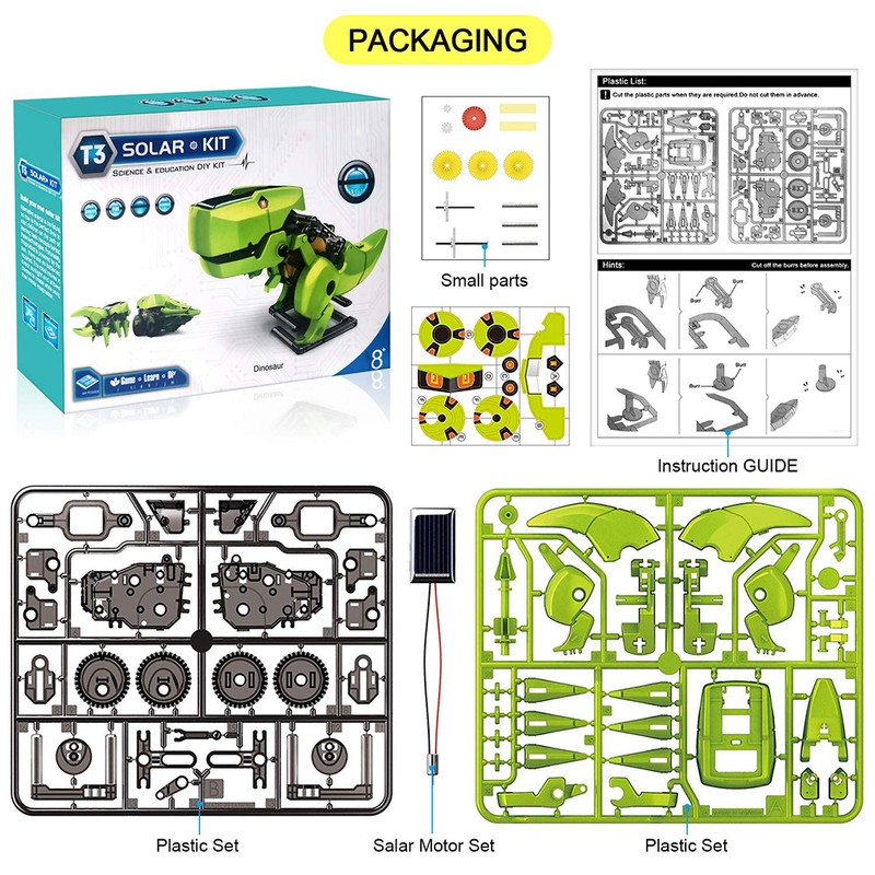 3 in 1 Educational Solar Dinosaurs Robot Building Kit DIY
