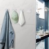 Fotosnow White Adhesive Towel Hooks Heavy Duty Wall Hooks Stick