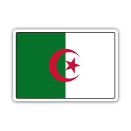 Squiddy Algeria Flag Algerian Country Pride - Vinyl Sticker for Car, Laptop, Notebook (5" Wide)
