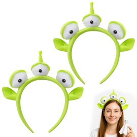 Alien Headband, 2 Pcs Three-Eyed Alien Headband for Halloween Parties, Cosplay Events and Photo Shoots, Fun Themed Headbands for Kids and Adults