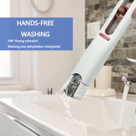Protable Mini Mop Sponge Mop - Self Squeeze Mini Mop Small Mop Suitable for Kitchen, Bathroom, Living Room, Dorm, Car and Glass (1 Sponge Head + 1 Squeeze Handle)