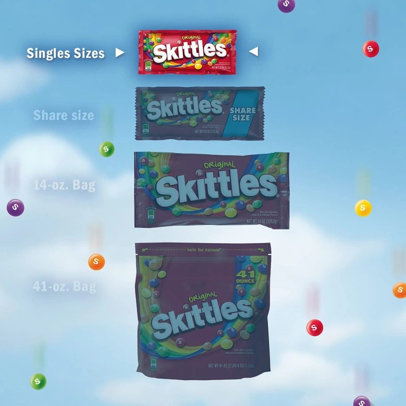 SKITTLES Original Summer Chewy Candy Packs, 36 Ct Bulk Candy