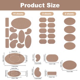 18 Sheets Moleskin Adhesive Pads, 182 Pieces Multi Shaped Moleskin Blister Prevention Pads, Anti Wear Moleskin Tapes for Feet Heels