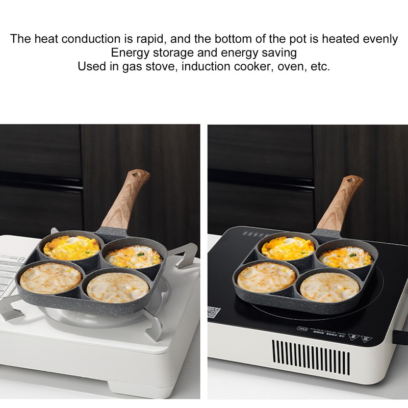 4 Hole Egg Frying Pan 18cm Nonstick Pancake Pan Breakfast