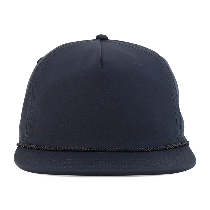 Trendy Apparel Shop Unstructured 5 Panel Polyester Rope Flatbill Snapback