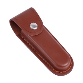Pocket Knife Sheath, 6.1x2.08 Inch Leather Folding Knife Holder Portable Leather Knife Case Pouch for Belt Practical Knife Holster for Outdoor Cycling, Hiking, Mountaineering, Camping (Brown)