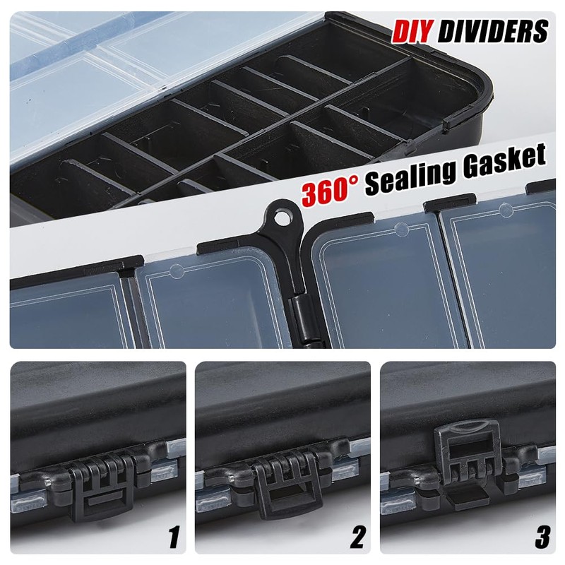 SUPERFINDINGS 4Pcs Fishing Tackle Box Organizer Multi-Compartment Fishing Tackle Box