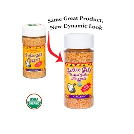 Garlic Gold, Organic Crunchy Garlic Nuggets, Roasted Garlic Seasoning Granules, Sodium Free & MSG Free, Vegan 2.1-Ounce Shaker Jar (Pack of 6)