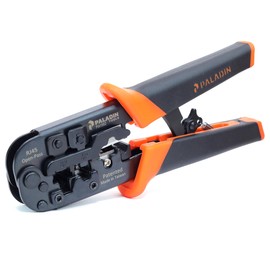 Paladin Tools PA1562 All-in-One Wire Crimper Tool – RJ45, RJ11, RJ22 - Pass-Through & Snagless Crimp Tool - Cut, Strip, Crimp