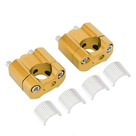 Handlebar Riser, Pair of 22mm/28mm Motorcycle Handlebar Fat Bar Riser Mount Clamps Adapter CNC Aluminum Alloy(Gold)
