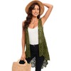 Women's Crochet Lace Vest Boho Sleeveless Kimono Irregular Hem Cardigan