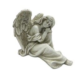 Floryden Resting Angel Religious Outdoor Garden Statue, Sleepy Angel Statue for Lawn, Yard, Patio, Porch, and More,Gray，7.5 L x 5.12 W x 5.9H Inch