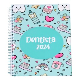 Agenda Dentista 2025 Personalizada Anillada de Medio Oficio