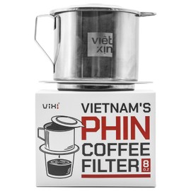 VIXI Vietnamese Coffee Filter: 8 oz, Vietnamese Phin Maker, Asian Coffee Dripper, Perfect Cup of Phin Coffee, Stainless Steel, Gravity Insert, Reusable, Suitable for Vietnam Coffee
