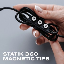 Statik Puntas magnéticas - Conectores de 3 Puntas Que se sujetan magnéticamente al Cable de Carga - Compatible con Todos los Dispositivos