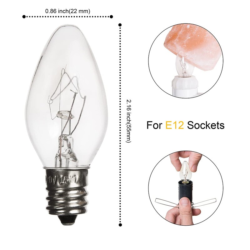 OHLGT Salt Lamp Light Bulbs 15 Watt 6 Pack, Himalayan