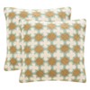SAFAVIEH Carna Amist Green Throw Pillows (Set of 2), 20"