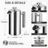 French Press Coffee Maker for Home and Office - Double-Wall