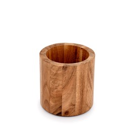 NIRMAN Acacia Wood Pencil/Pen Holder for desk, Round Desktop Organizer for Desk Multi Purpose Use for Home School Office Supplies (4" x 4" x 4")
