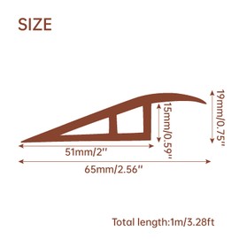 Floor Transition Strip Door Threshold 3.3 Ft Self-Adhesive Vinyl Threshold Ramp for Doorways 1/2” to 3/5” - Black Walnut, Waterproof Flooring Edge Trim for Laminate/Carpet/Tile