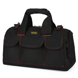 FASTECH 14-inch Heavy Duty Tool Bag with Wide Mouth for Tool Storage,Carrier and Organizer,Tool Bag for Men, Wide Mouth Tool Bag with Inside Pockets (14 Inch)