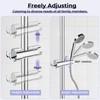 Alyvisun Adjustable Hand Shower Holder with 2 Hooks, Universal Shower
