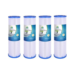 CFS – 4 Pack Pleated Sediment Water Filter Cartridges Compatible with AO-WH-PRE-RP2 W50PE, WFPFC3002, SPC-25-1050, FM-50-975 Models – Whole House Replacement Water Filter Cartridge,10" x 2.5", White