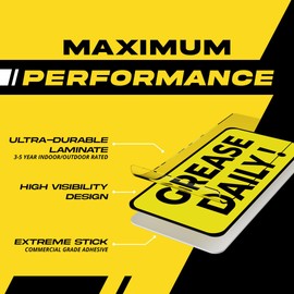 Grease Daily Sticker (small) | Lubricate Daily | Maintenance, Repair, Operations Labels | Machinery and Equipment - Heavy-Duty, Ultra Durable – USA Made (2x1 inch), 4 Labels