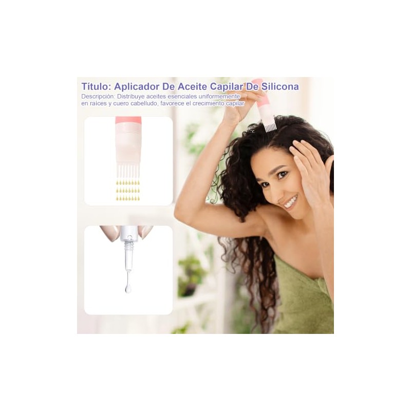 Aplicador de aceite para el cabello con 2 masajeadores para