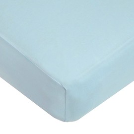 American Baby Company Supreme 100% Natural Cotton Jersey Knit Fitted Crib Sheet for Standard Crib and Toddler Mattresses, Blue, Soft Breathable, for Boys and Girls , 71x132x23 (Pack of 1)