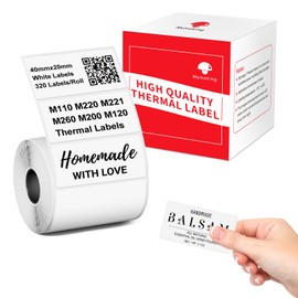 M110 M220 Label Printer Labels Compatible with Phomemo M110, M220, M221, M120, M221 Label Printers & Memoking M260, 40 mm x 20 mm (1.57 x 0.78 inches), 320 Thermal Labels per Roll