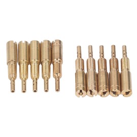 10pcs Carburetor Pilot Nozzle Set 15-25 30-40 Metal Carburetor Nozzle Nozzle Set Replacement for Mikuni HS40 HSR42 HSR45