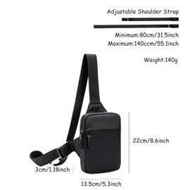 ANBEKO Mini Sling Bag for Men and Women, Small Crossbody Bag Waterproof Casual Phone Chest Bag for Gifting Hiking Traveling, Black