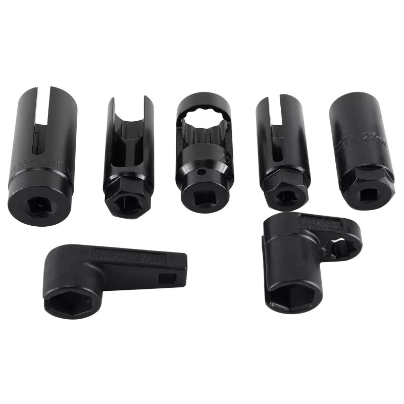 8MILELAKE 7pcs 7/8" O2 Oxygen Sensor Socket Set, Universal Puller