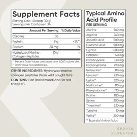 Sports Research Colágeno Marino 340 Gramos Sfn Sin Sabor