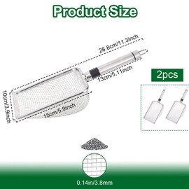 FitRepa 2 x Stainless Steel Garden Sieve Compost Sieve with Handle, Soil Sieve Sand Sieve for Soil, Stones, Compost, Weeds, Sand, Gravel and Seeds (3.8 mm Mesh)