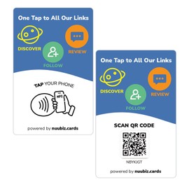 Multi-Link Review Tap Card & Social Media Sign– NFC & QR Code Sign- Follow Us & Review Us Card | Connect All Your Links: Reviews, Instagram, Facebook & Booking | No App, No Sub (1)
