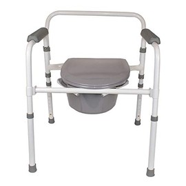 Homecraft Steel Commode, Portable Toilet, Metal Toilet Bowl and Bucket for Bedside Bathroom Use