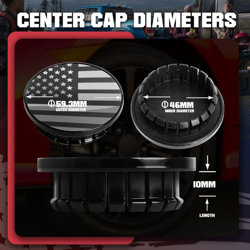 InTimesAuto 59MM 2.3 Inch Wheel Center Caps Rim Wheel Center