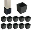 Mcoser 10Pcs Black Square Plastic & Rubber Non-Slip Furniture Leg
