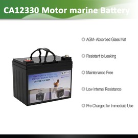 Casil 2 Pack 12V 33Ah SLA AGM VRLA Rechargeable Replacement for Trolling Motor, UPS Backup Power, Emergency Lighting, Lawn Mower, Solar Power