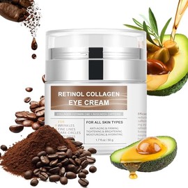 Irev Crema Para Ojos Con Colágeno Y Retinol, Café Y Vitamina C Para Las Bolsas, Las Arrugas Y Las Ojeras, Regalos De Navidad Para Mujeres, Crema De...