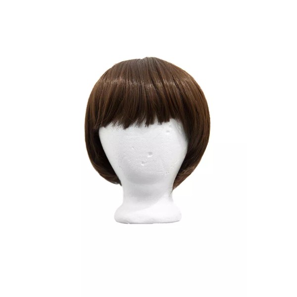 8'' Short Straight Bob Cut with 5'' Bangs Chestnut Brown