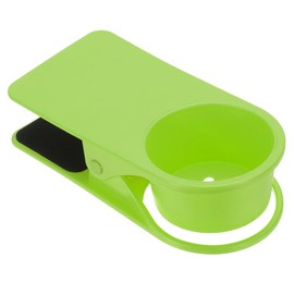PATIKIL Desk Cup Holder Clip, Clamp on Table Cup Holder Bottle Couch Cup Holder for Boat Swing Patio Chairs Drink Beverage Soda, Green
